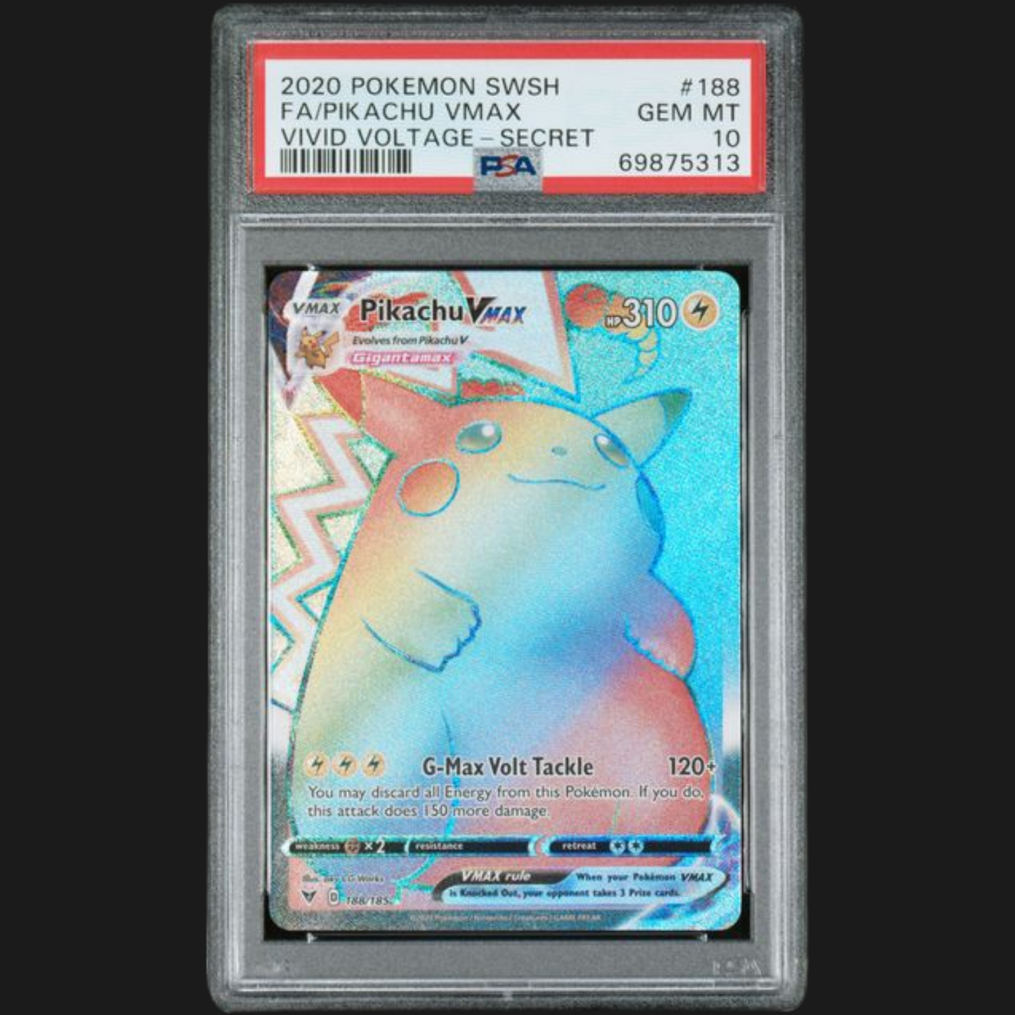 PSA 10 PIKACHU VMAX 188/185