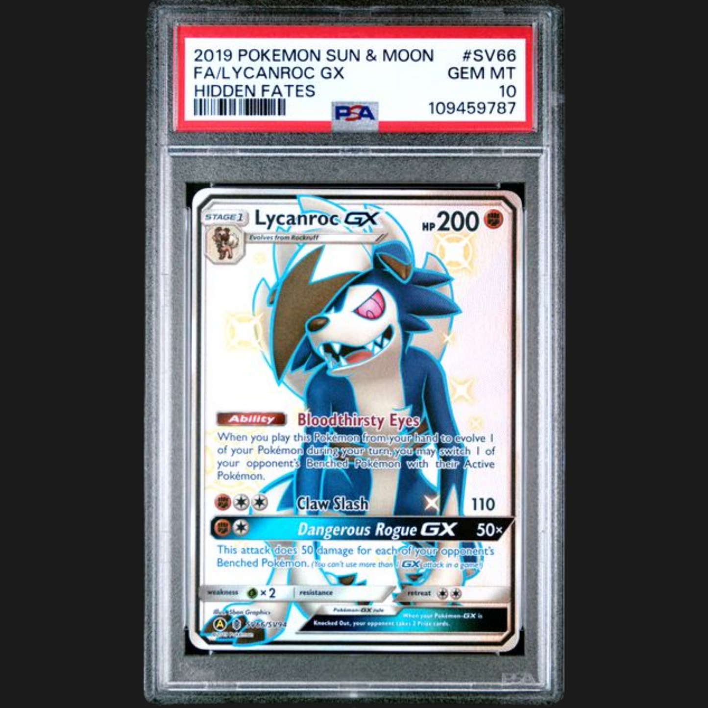 PSA 10 LYCANROC GX SV66/SV94
